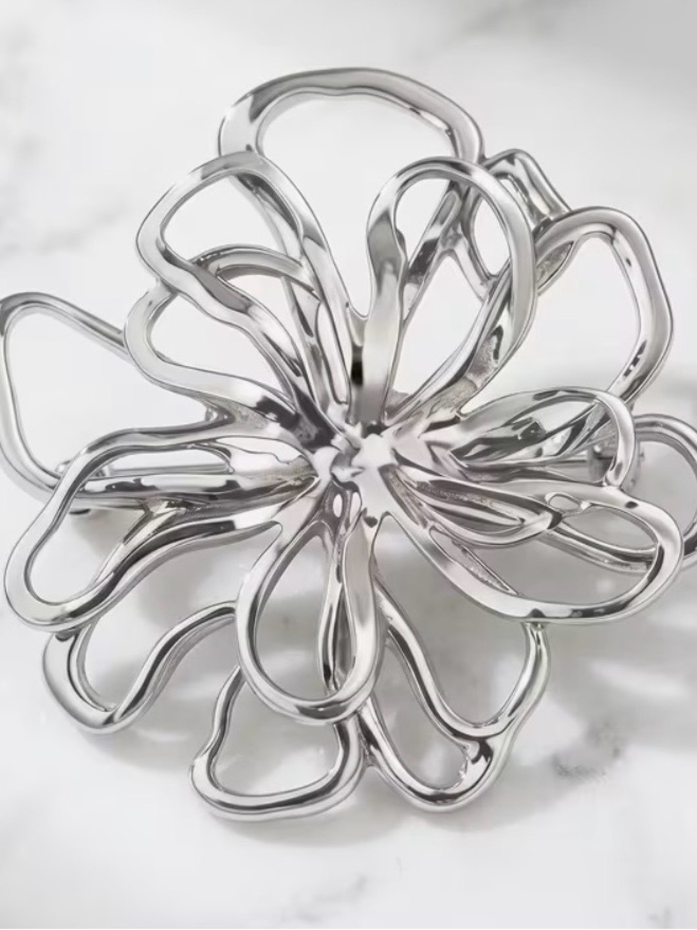 Silver Flower Decorative Bowl - Home Accents